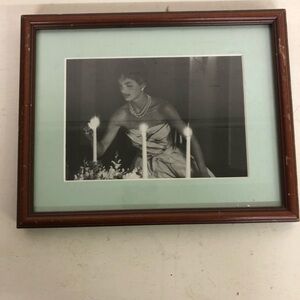 Jackie Kennedy Photo in Brown Wooden Photo Frame